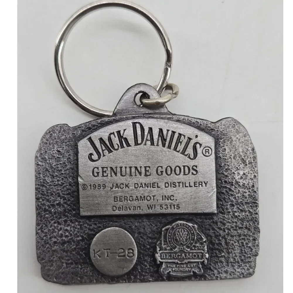 Vtg 80s Jack Daniels Keychain Old Time Tennessee Whiskey Hand Made Bergamot 1989